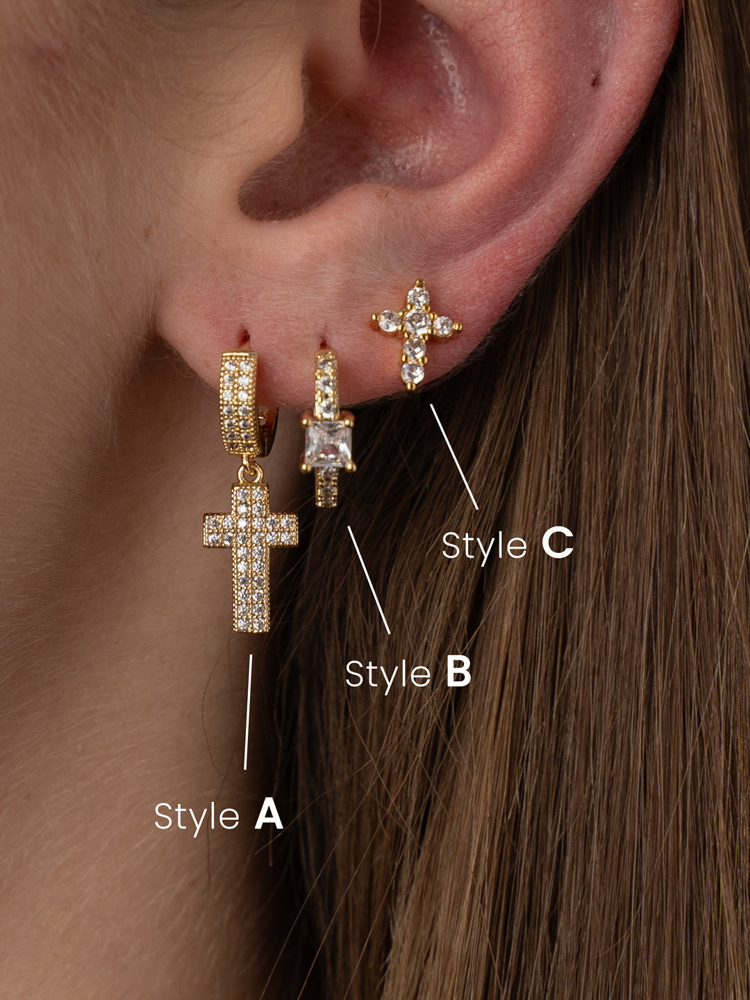 Orecchini Amen Donna Croce in Argento Zirconia ORCZB Orecchini Amen Donna Croce in Argento Zirconia ORCZB
