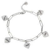 Bracciale con Charm Cuoricini e catena rettangolare