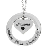 Collana Cerchio con Cuore per Mamma o Nonna