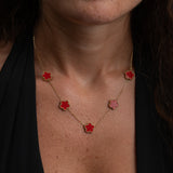 Collana con Fiori Rossi modello Van Cleef