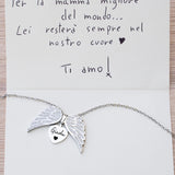 Collana Angelo del mio cuore con incisione personalizzata, Collanina con nome del tuo angelo