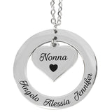 Collana Cerchio con Cuore per Mamma o Nonna