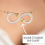 Collana Endless Love Infinity cuori con incisione