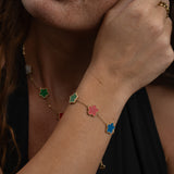 Collana con Fiori Multicolor modello Van Cleef