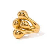 Anello dorato a bolle - Golden Raindrop