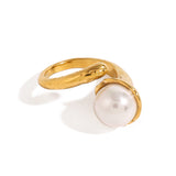 Anello con Perla - Golden Pearly