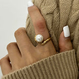 Anello con Perla - Golden Pearly