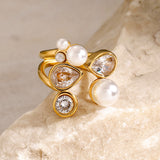 Anello con Perla e Cristalli - Sparkle