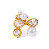 Anello con Perla e Cristalli - Sparkle