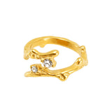 Anello dorato regolabile con cristalli - Spring