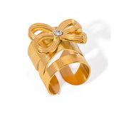 Anello a fiocco elegante in oro - Athena's Embrace