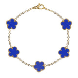 Bracciale luxury con Fiori modello Van Cleef Blu