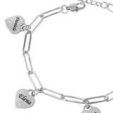 Bracciale con Charm Cuoricini e catena rettangolare