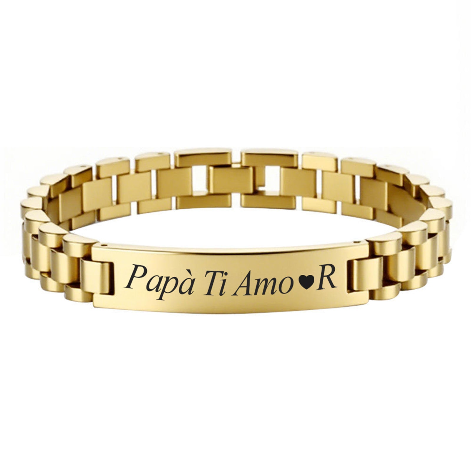 Papa Bracelet in Silver and black Leather Papa Bracelet in Silver and black Leather