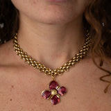 Collana Fiore Bordeaux