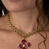 Collana Fiore Bordeaux