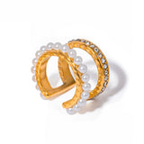 Ear cuff a spirale placcato oro in acciaio inossidabile - Selene