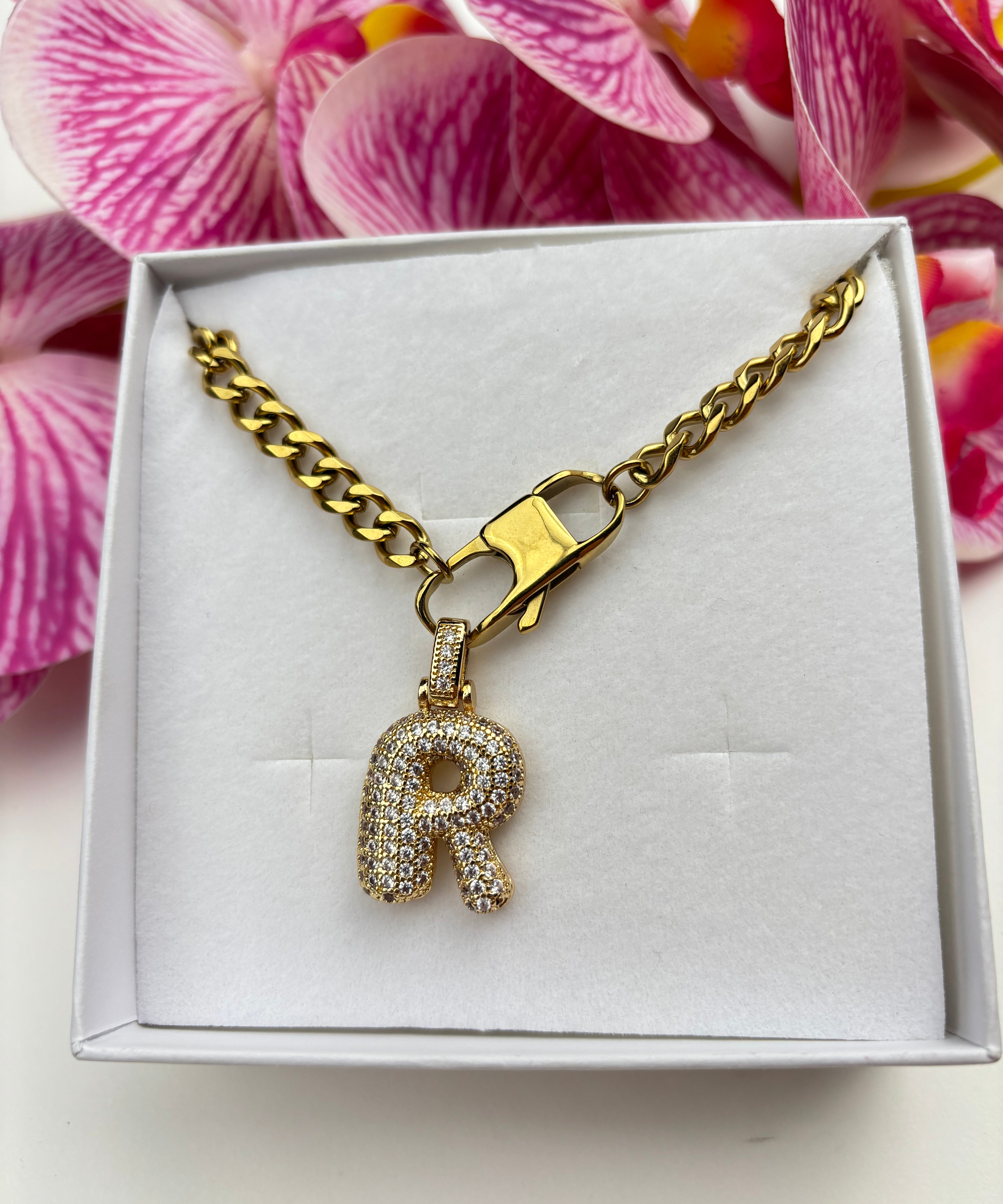 Collana con Lettera Zirconate -  Glow