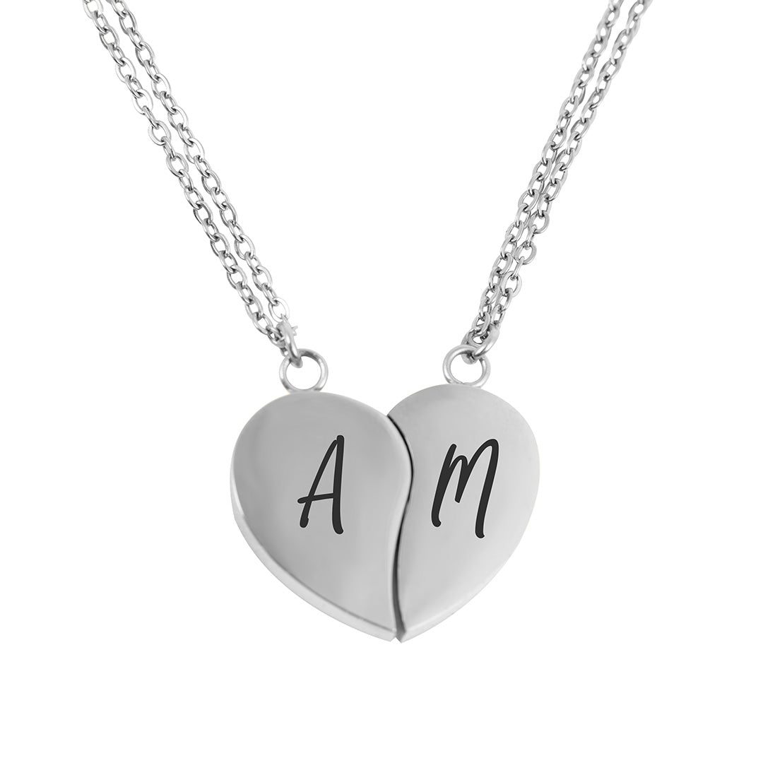 Combo Collana Mezzo Cuore Calamitato ✦ Per Sempre Uniti