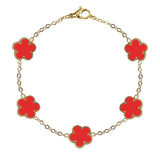 Bracciale luxury con Fiori modello Van Cleef Rosso