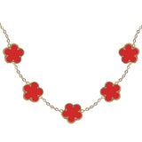 Collana con Fiori Rossi modello Van Cleef